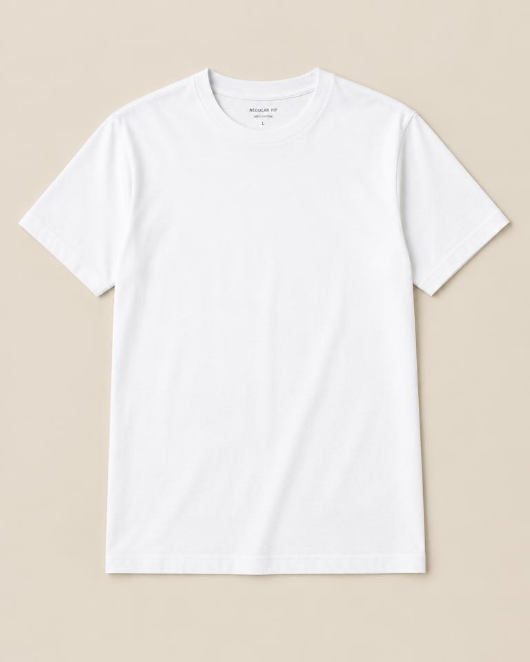 Men's White Regular Fit T-Shirt - HANUMAN FABRICS