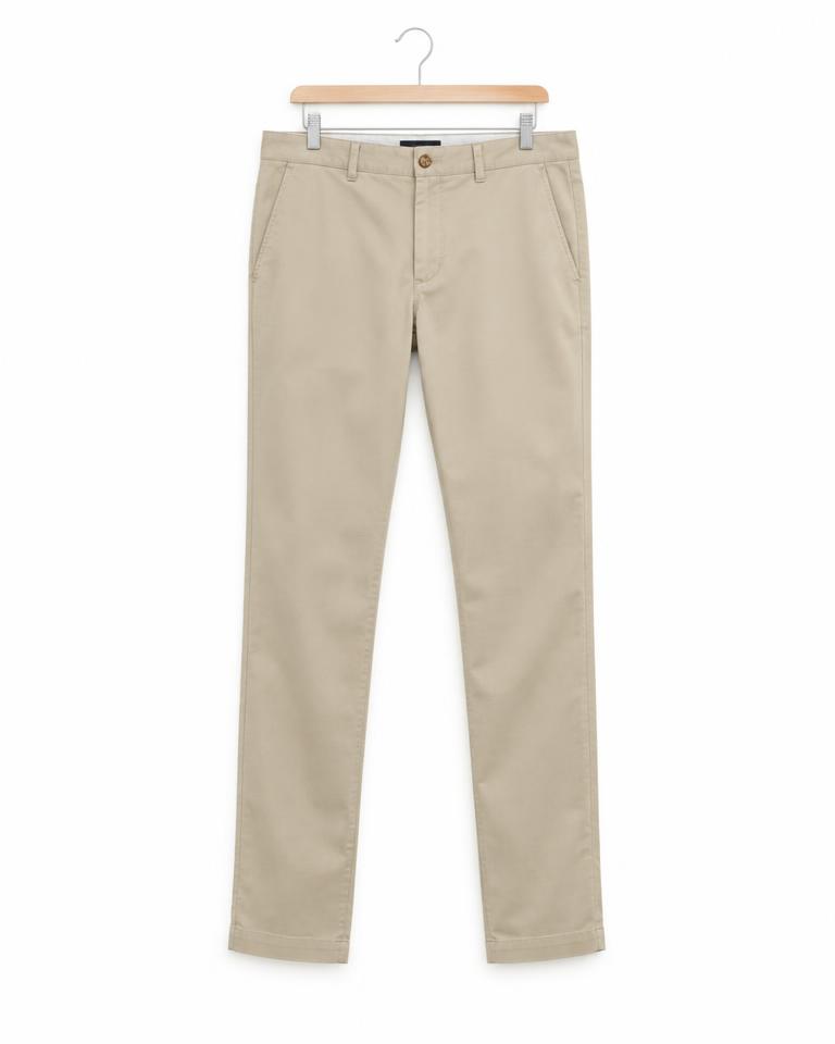 Men's Beige Cotton Trousers - HANUMAN FABRICS